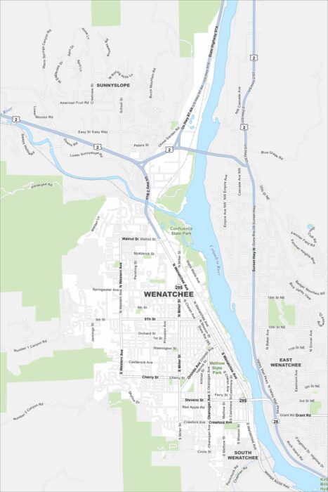 Wenatchee Map Washington
