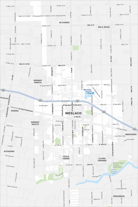 Weslaco Map Texas