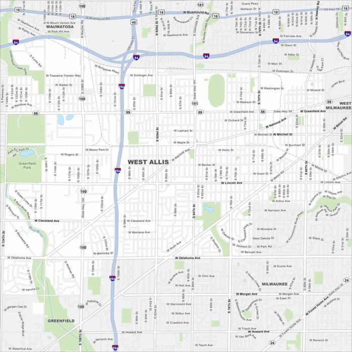 West Allis Map Wisconsin