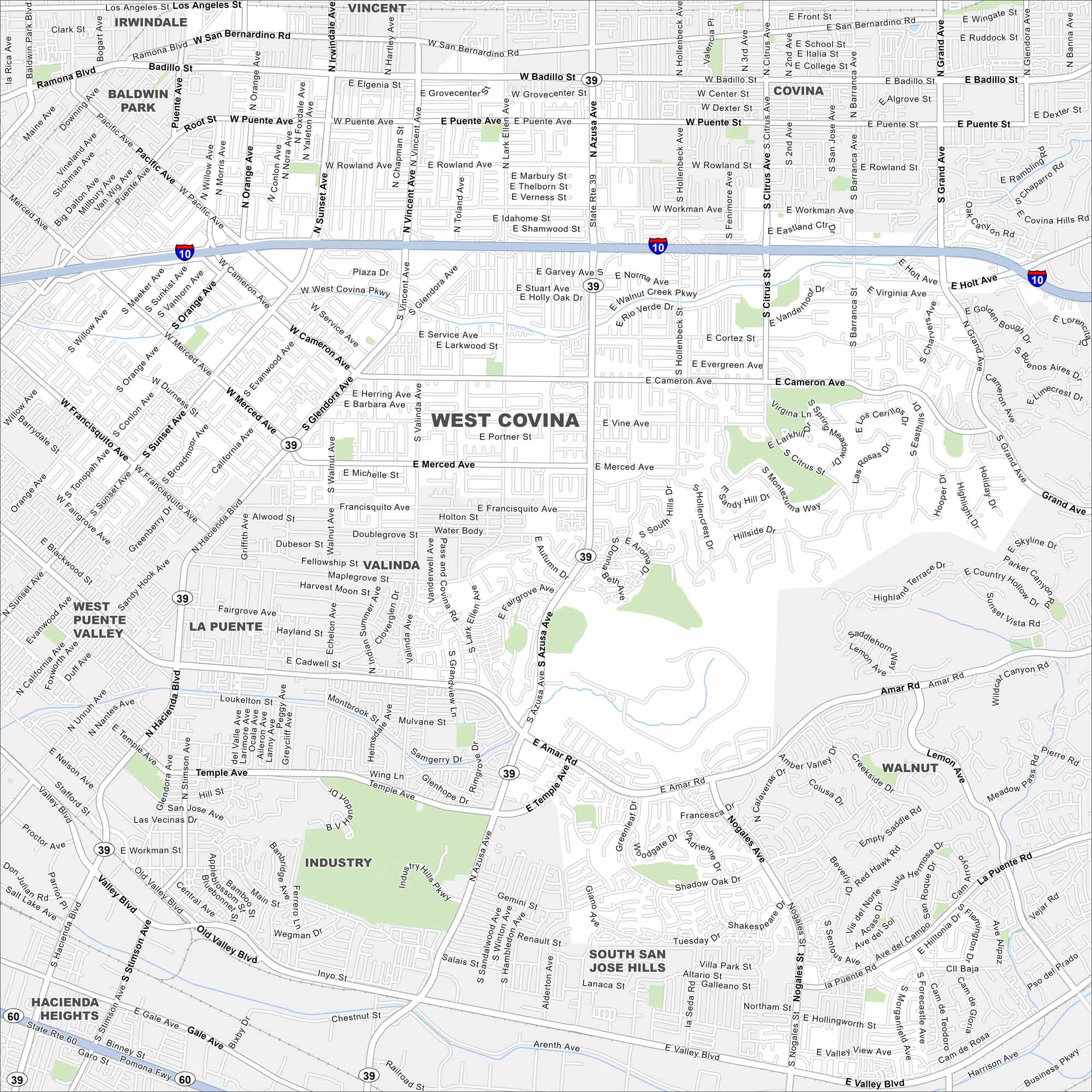 West Covina Map California