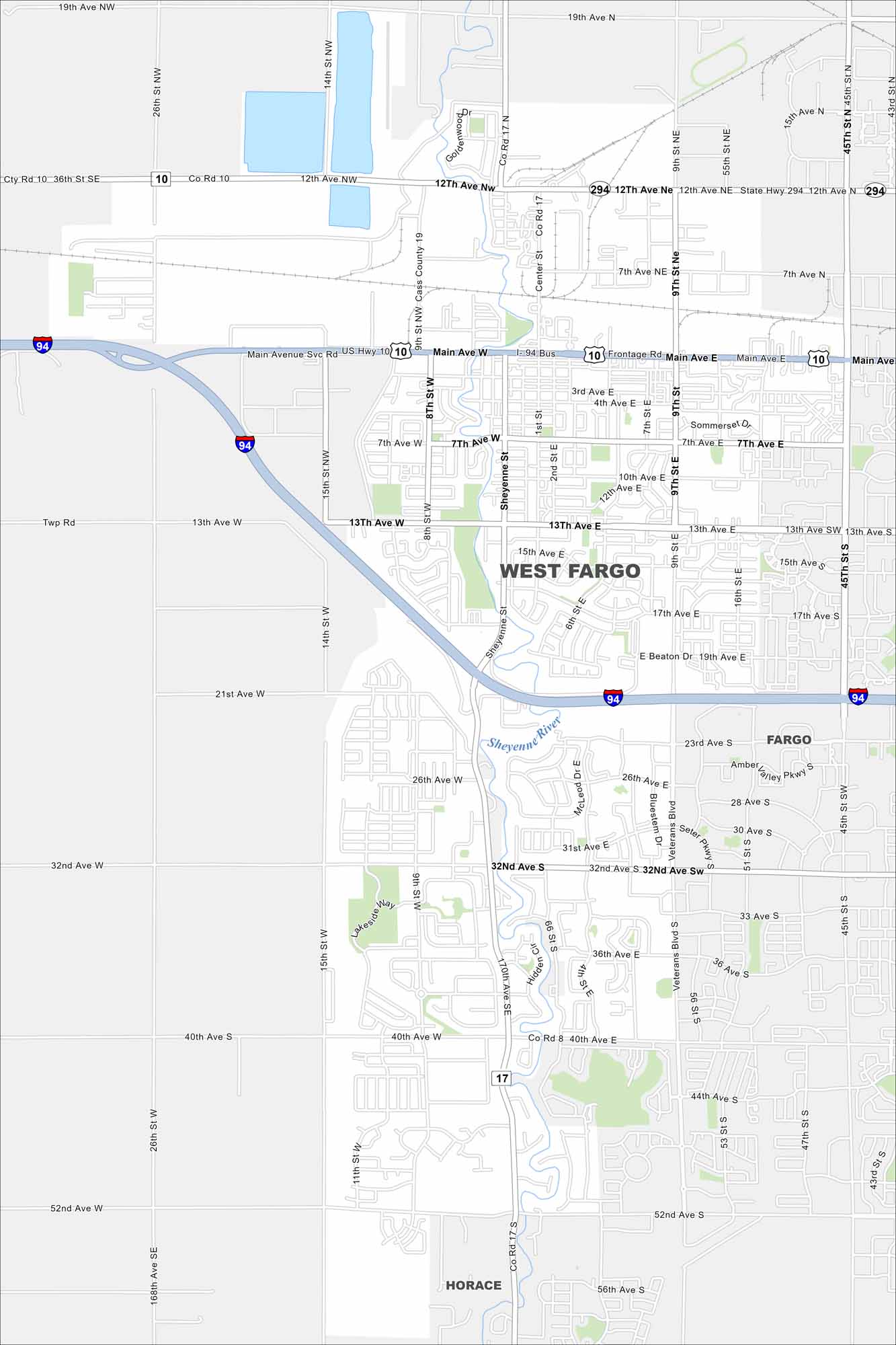 West Fargo Map North Dakota
