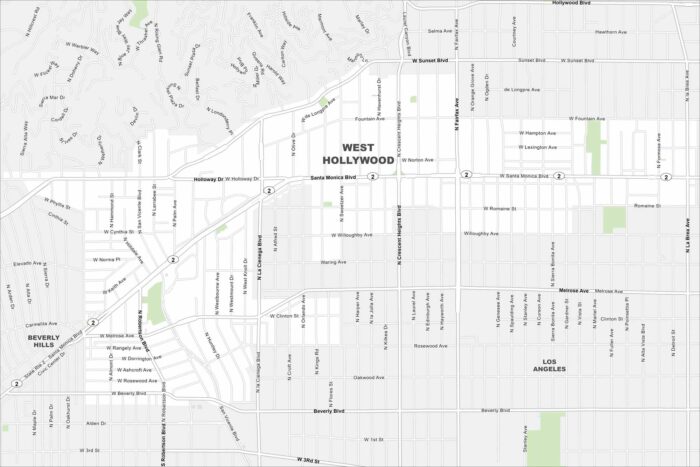 West Hollywood Map California