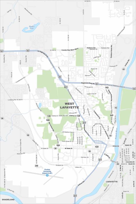 West Lafayette Map Indiana