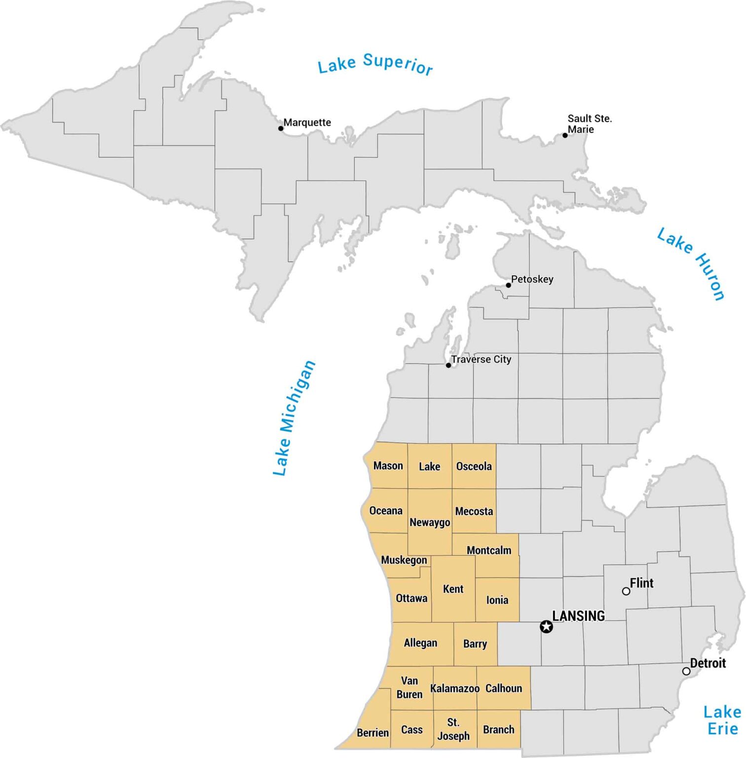 Salt Map Michigan Michigan Thumb Map - US Maps