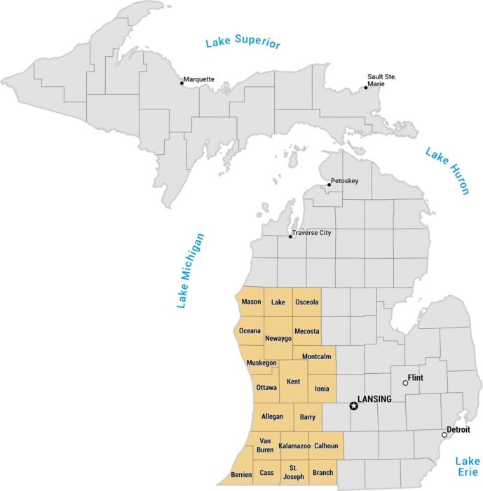 West Michigan Map