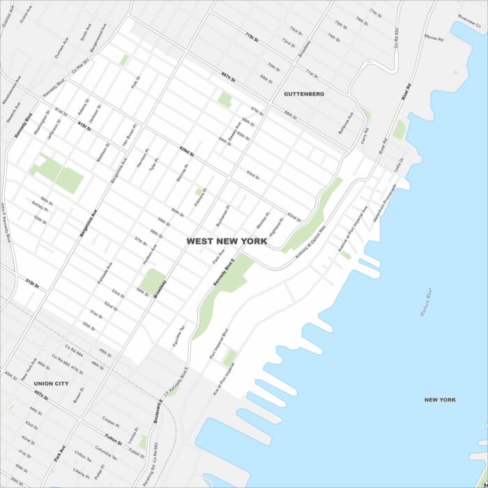 West New York Map New Jersey