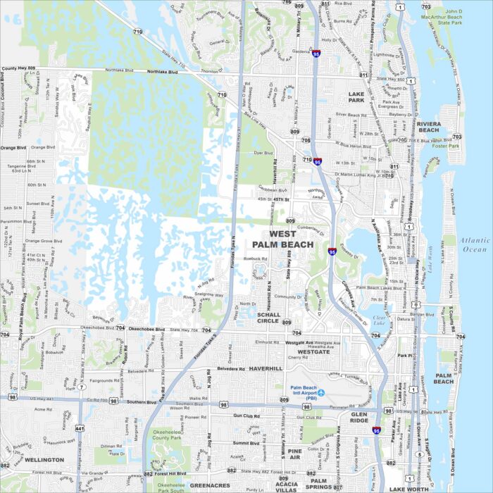 West Palm Beach Map Florida