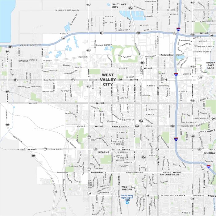 West Valley City Map Utah