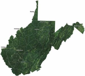 West Virginia Satellite Map