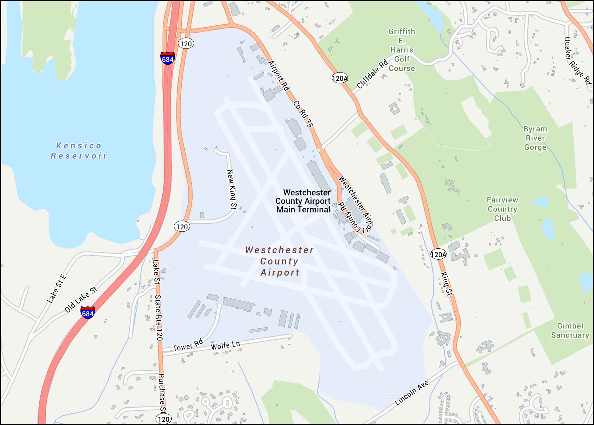 Westchester County Airport Map