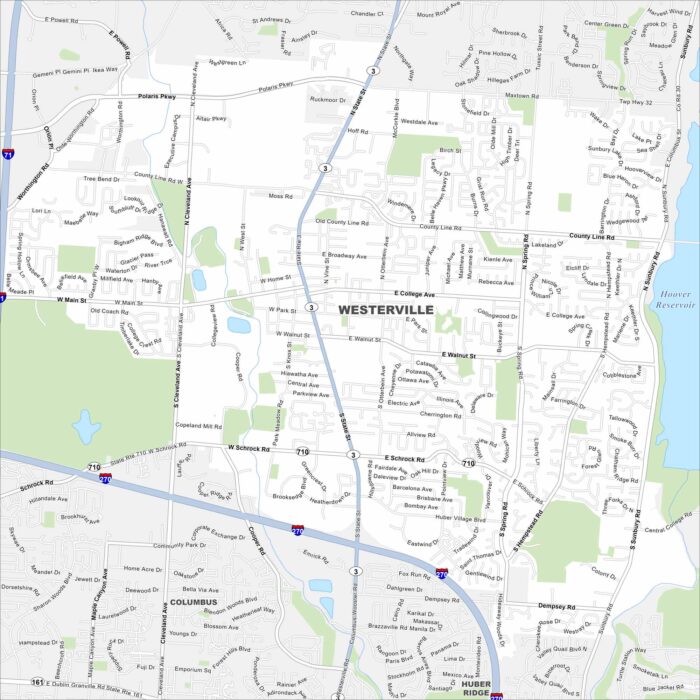 Westerville Map Ohio