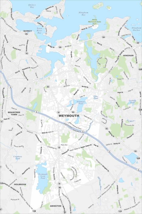 Weymouth Map Massachusetts