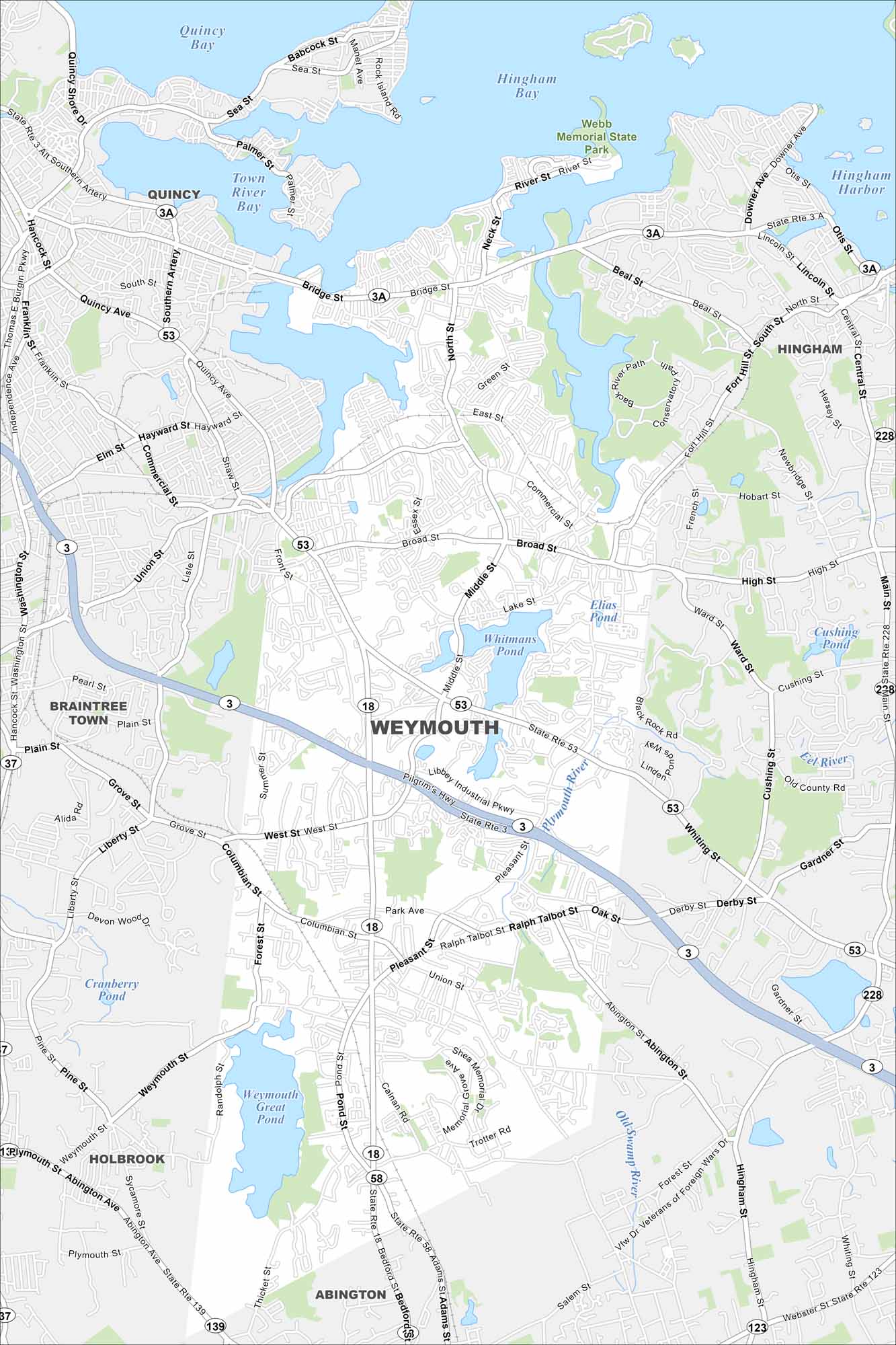 Weymouth Map Massachusetts