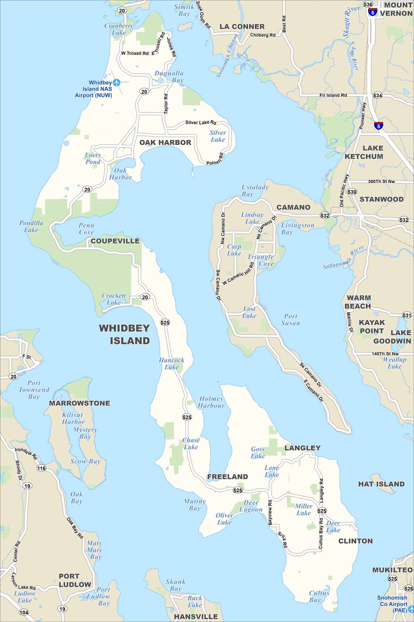 Whidbey Island Map
