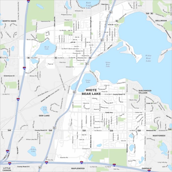 White Bear Lake Map Minnesota