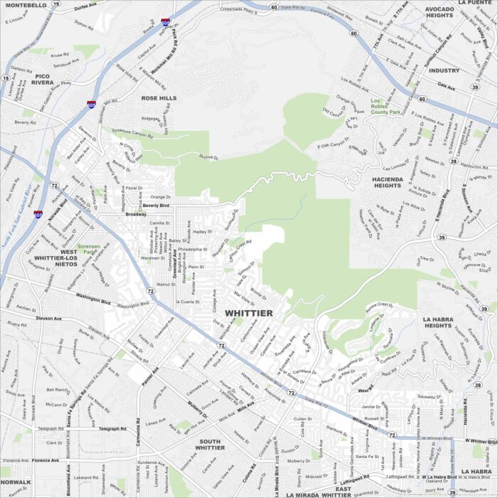 Whittier Map California