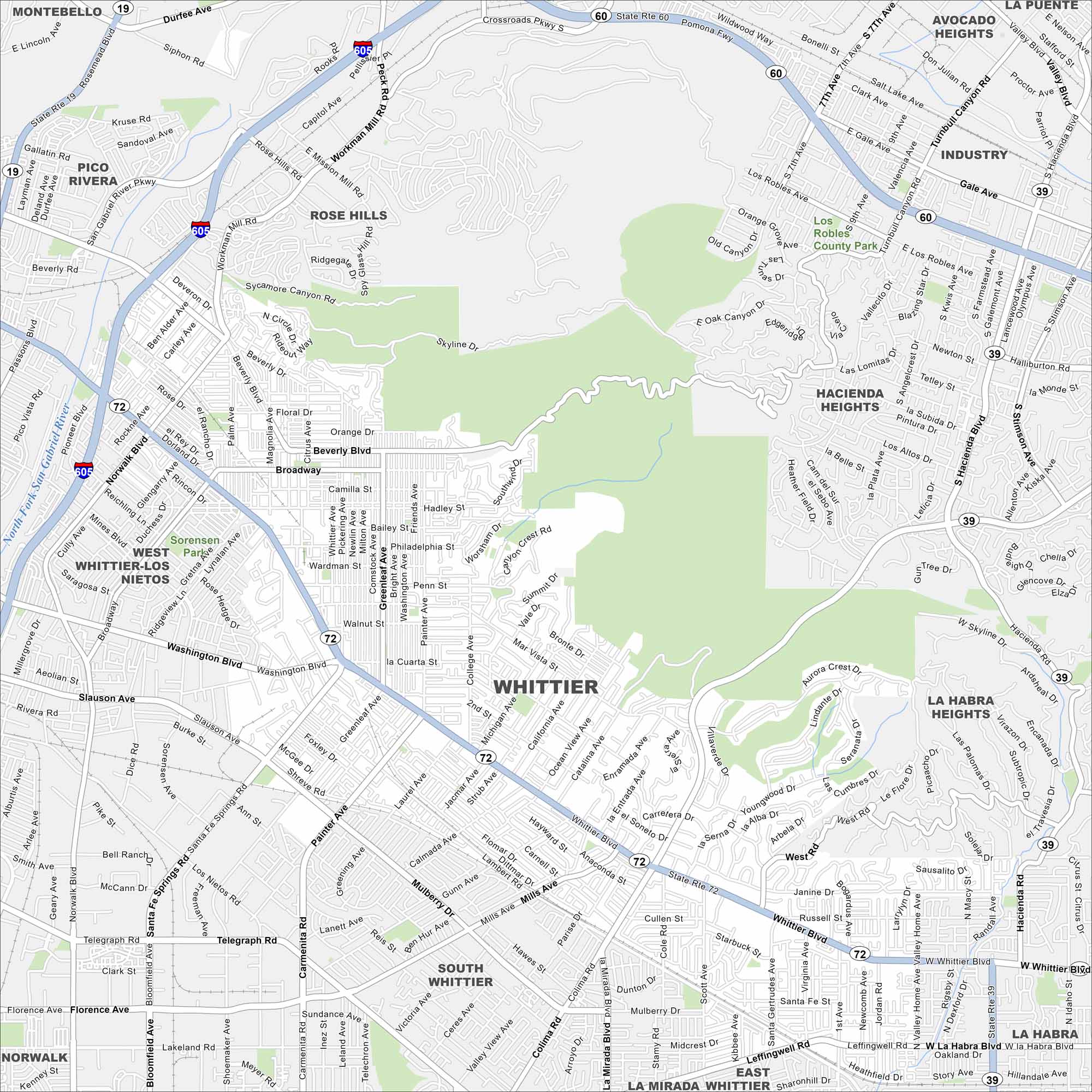 Whittier Map California