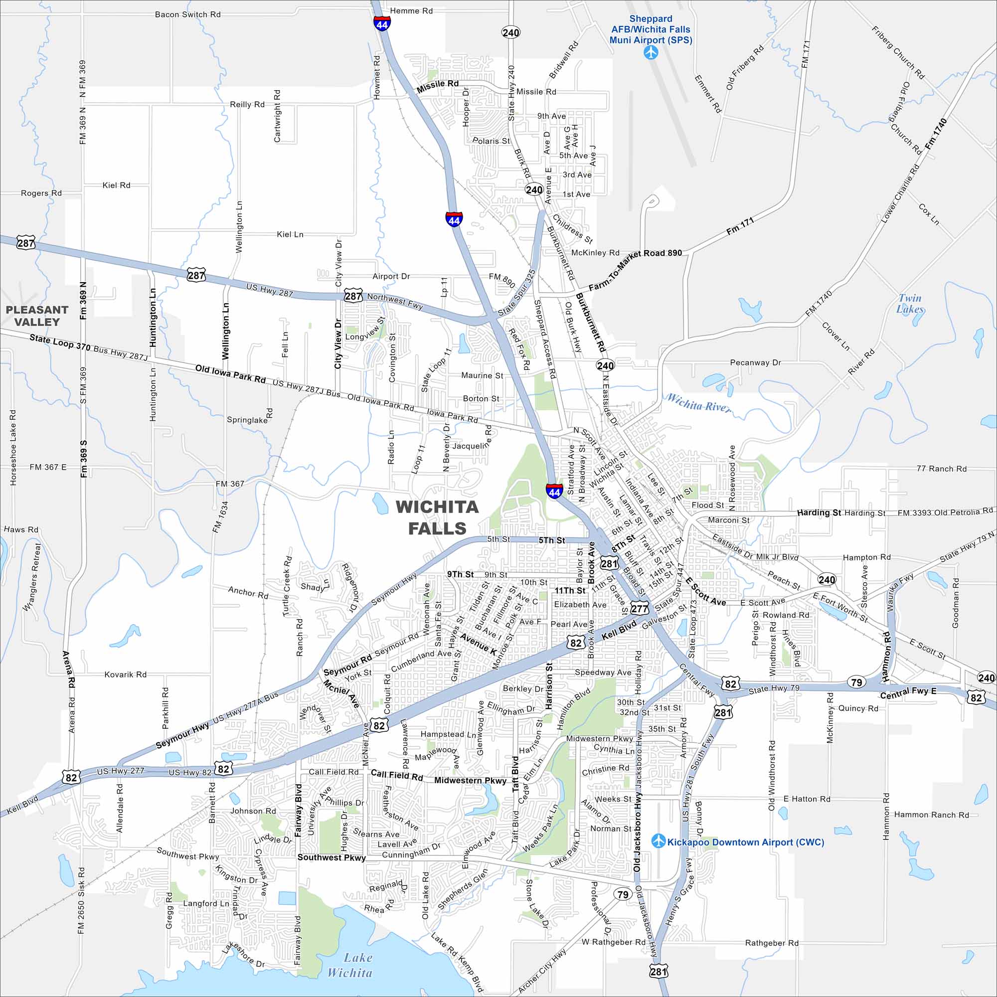 Wichita Falls Map Texas
