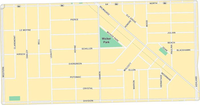 Wicker Park Map Chicago