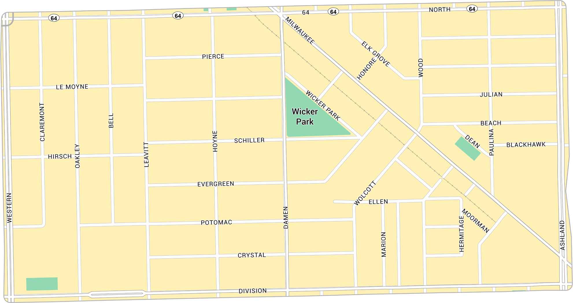 Wicker Park Map Chicago