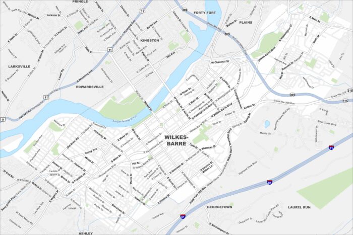 Wilkes-Barre Map Pennsylvania