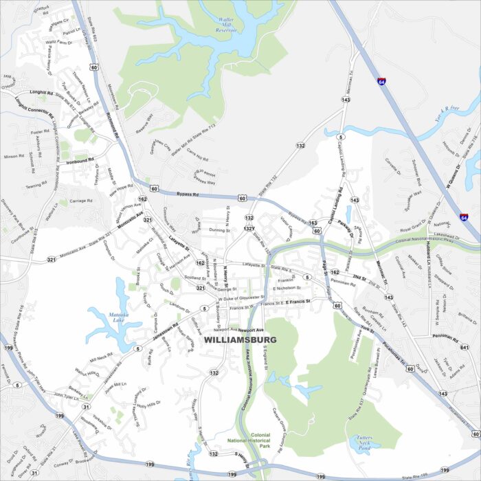 Williamsburg Map Virginia
