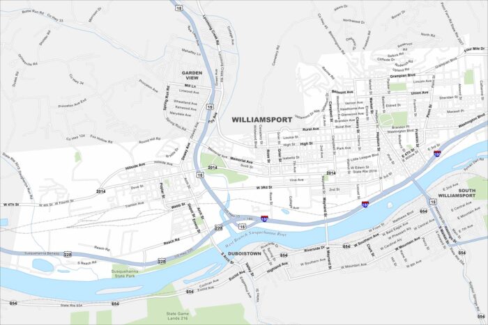 Williamsport Map Pennsylvania