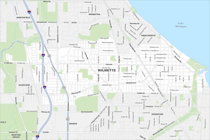 Wilmette Map Illinois