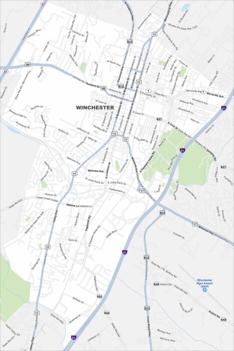 Winchester Map Virginia