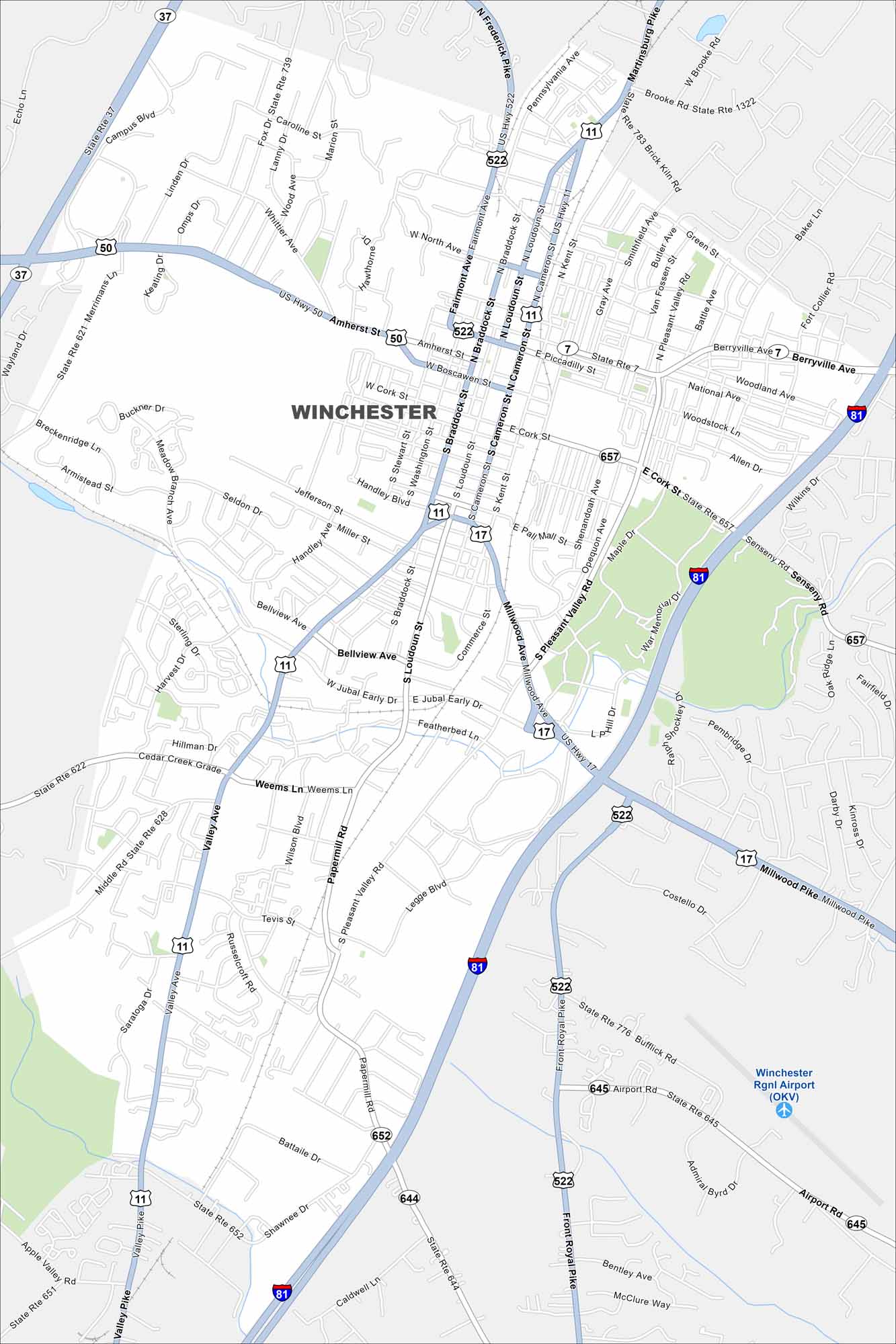 Winchester Map Virginia
