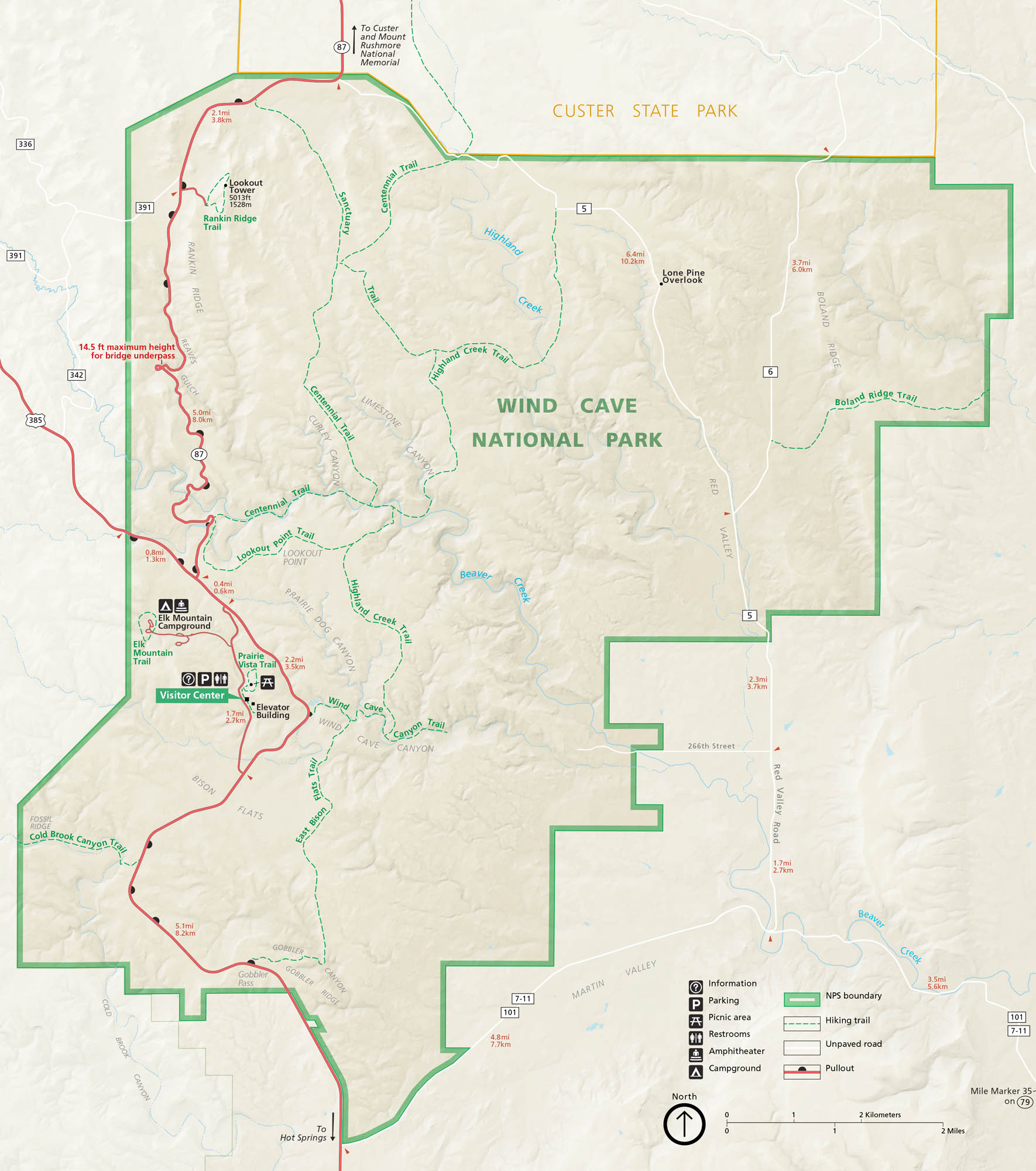 Wind Cave National Park Map