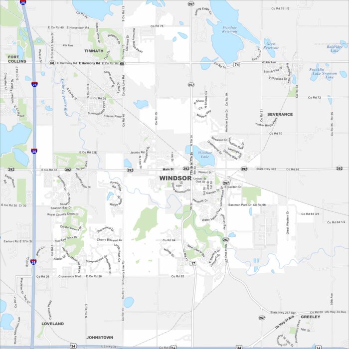 Windsor Map Colorado