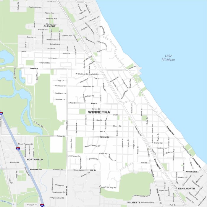 Winnetka Map Illinois