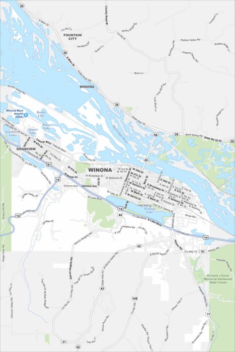 Winona Map Minnesota