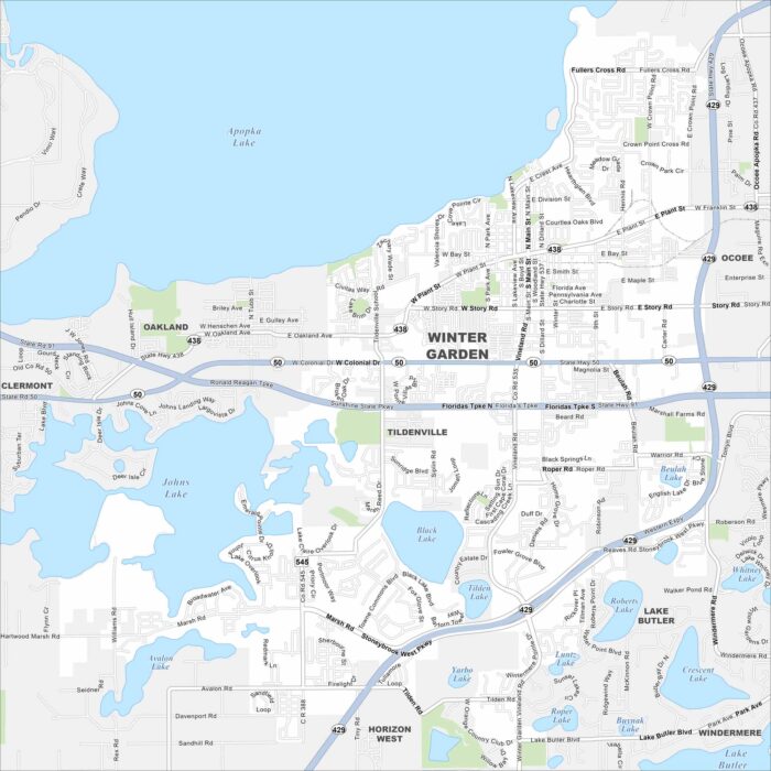 Winter Garden Map Florida