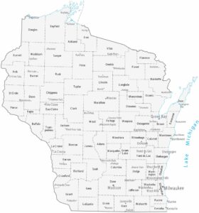Wisconsin Counties Cities Map