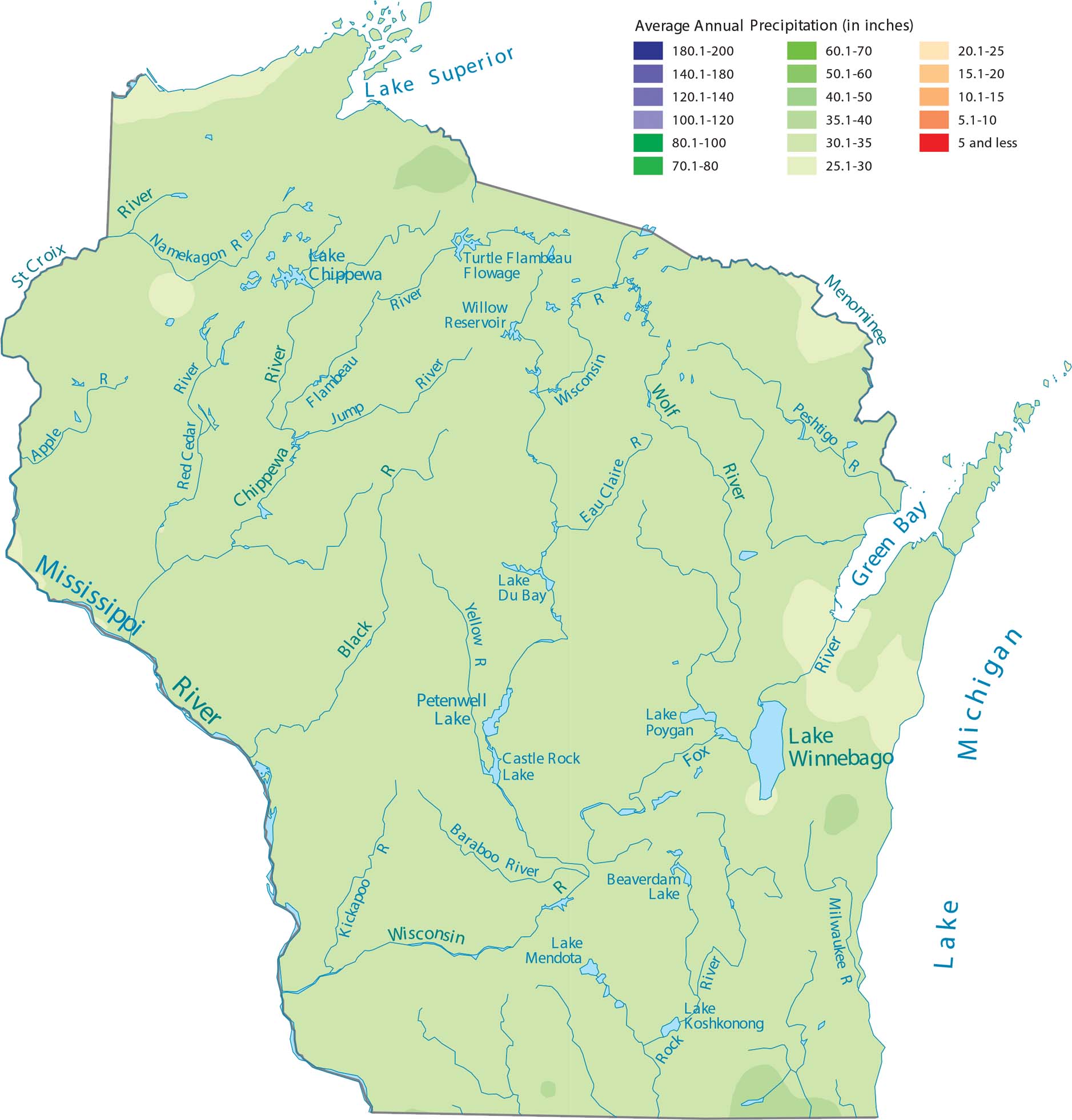 Wisconsin Precipitation Map