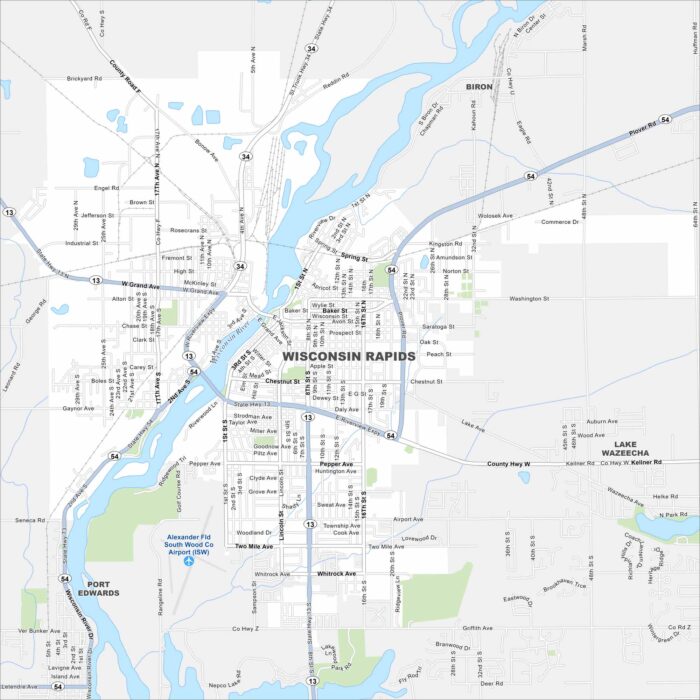 Wisconsin Rapids Map Wisconsin
