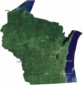 Wisconsin Satellite Map