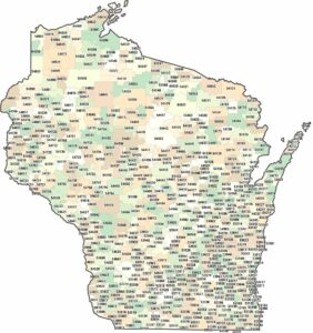 Wisconsin Zip Code Map
