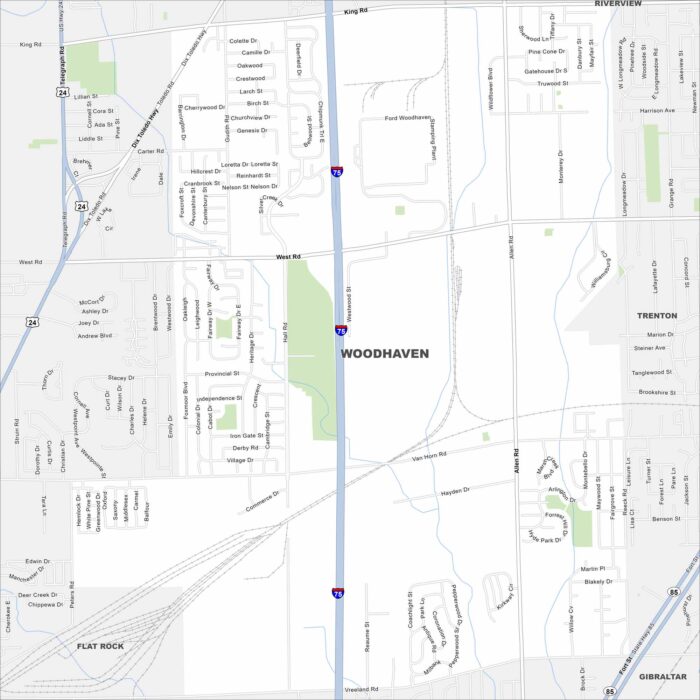 Woodhaven Map Michigan