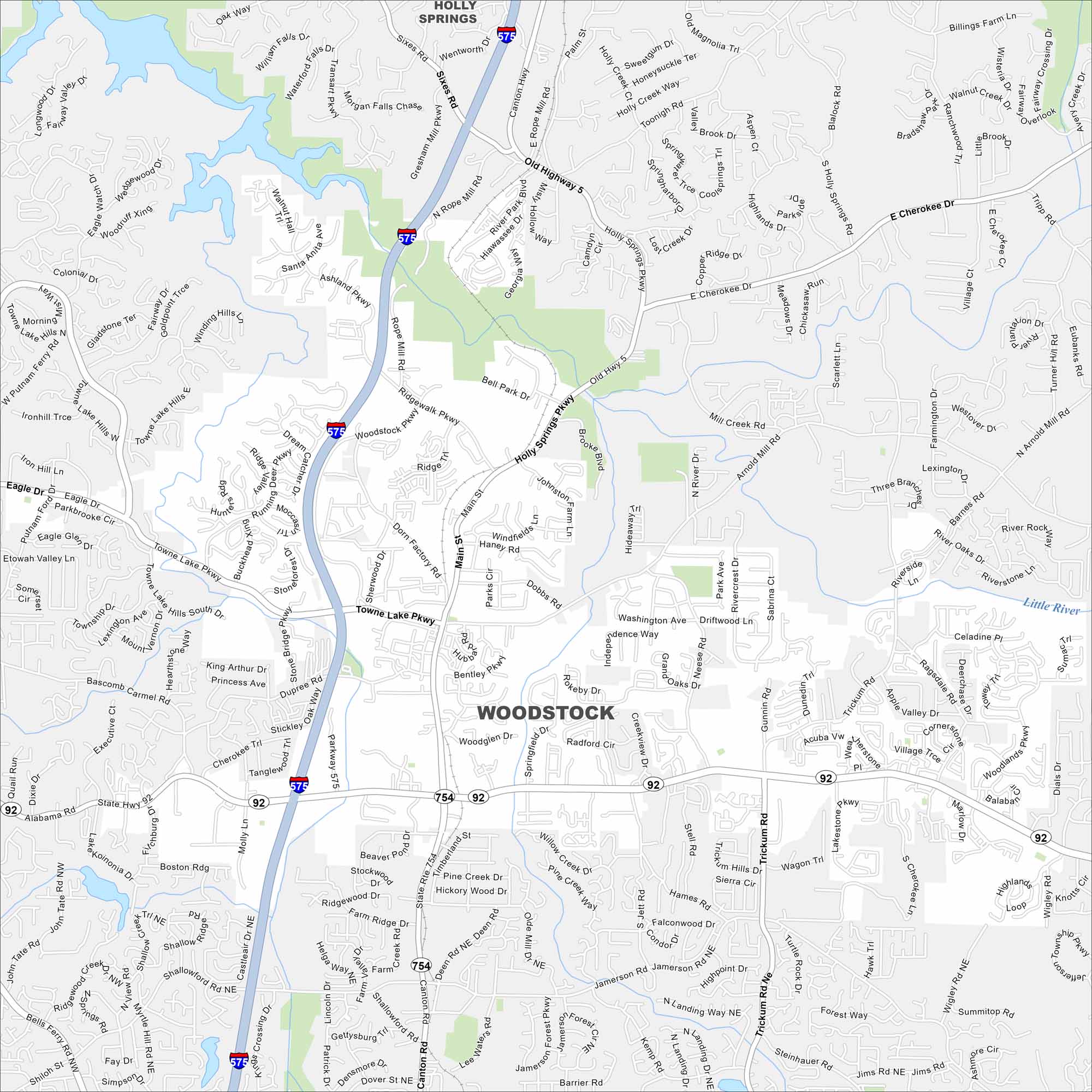 Woodstock Map Georgia