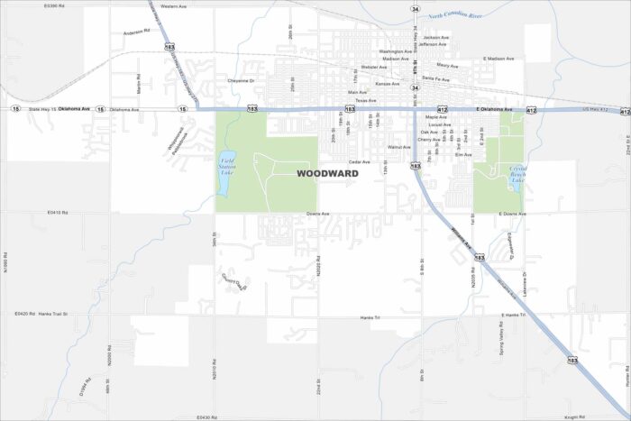 Woodward Map Oklahoma