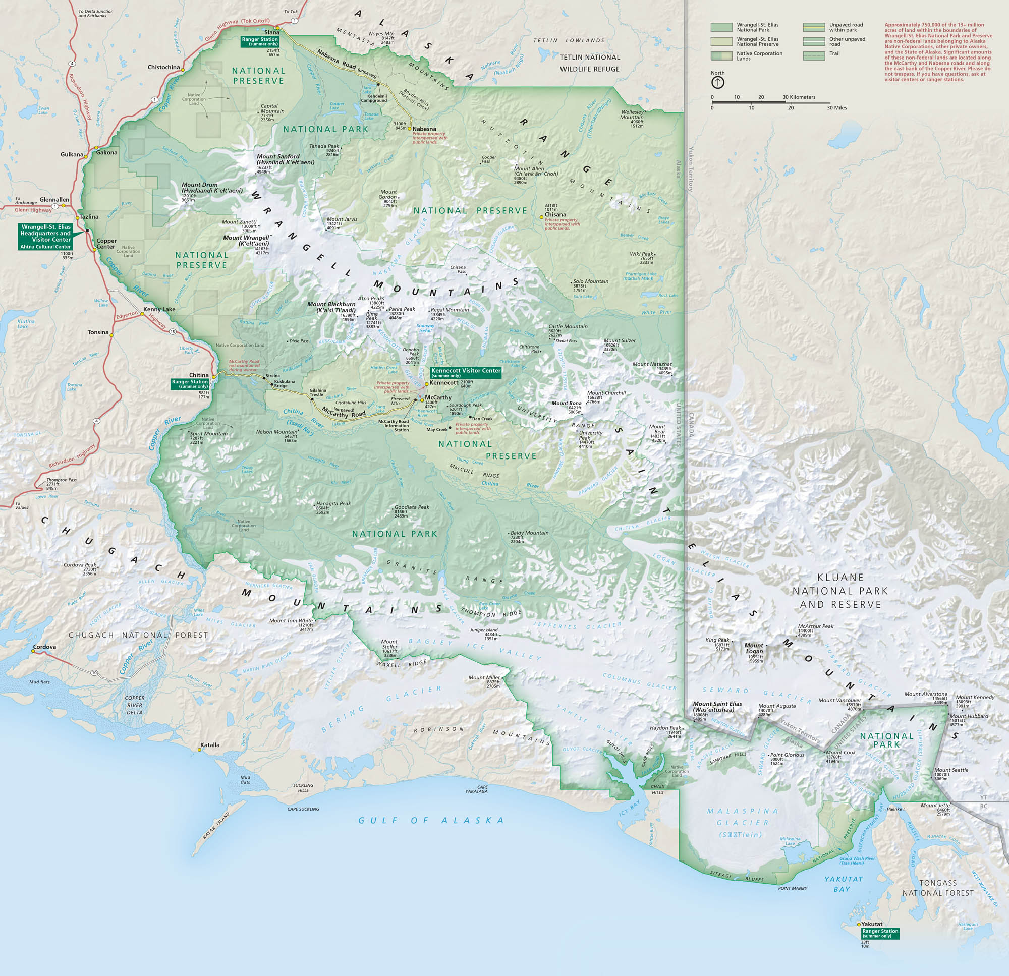 Wrangell St. Elias National Park Map