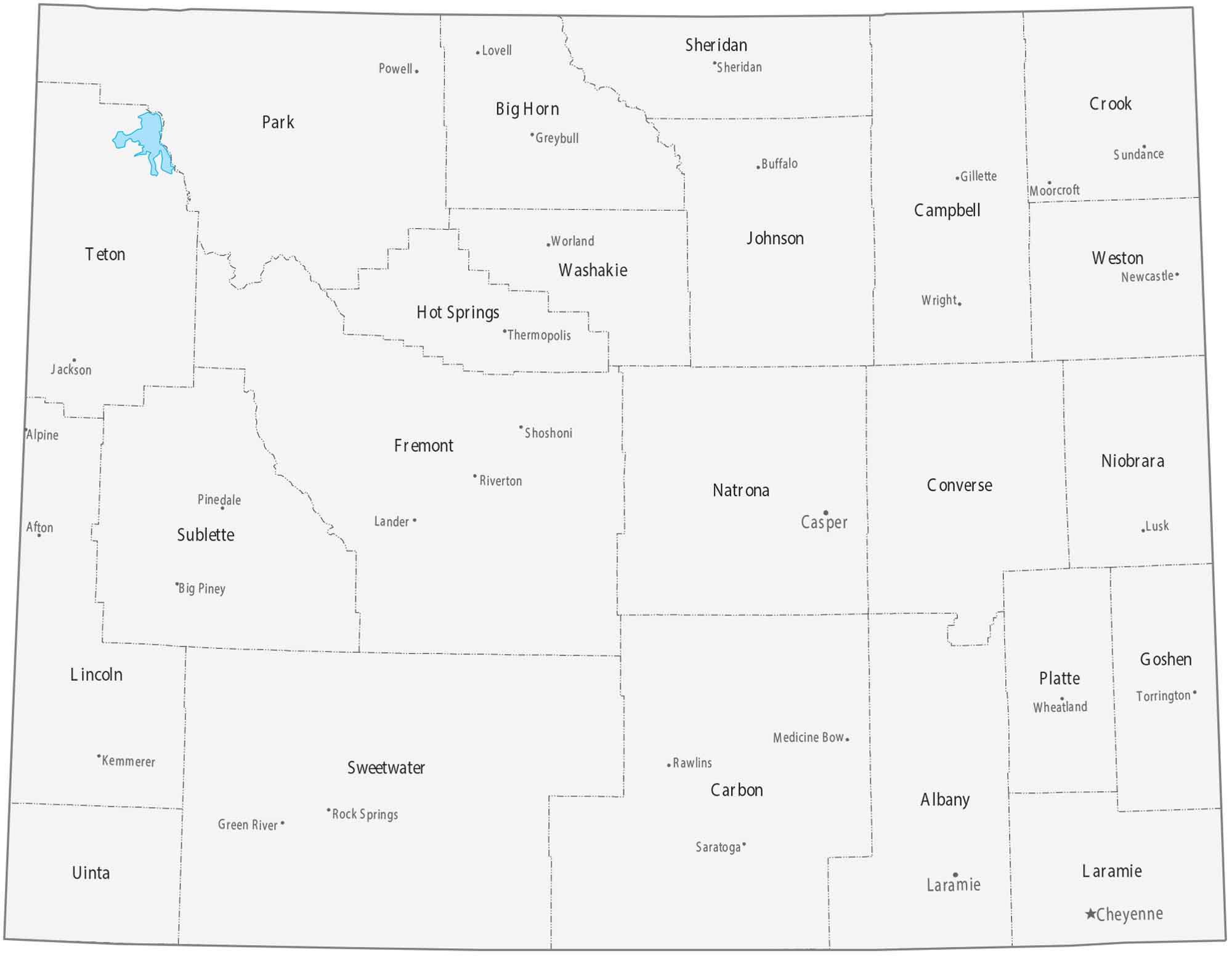 Wyoming Counties Cities Map