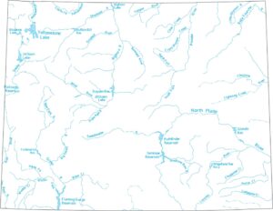 Wyoming Lakes and Rivers Map