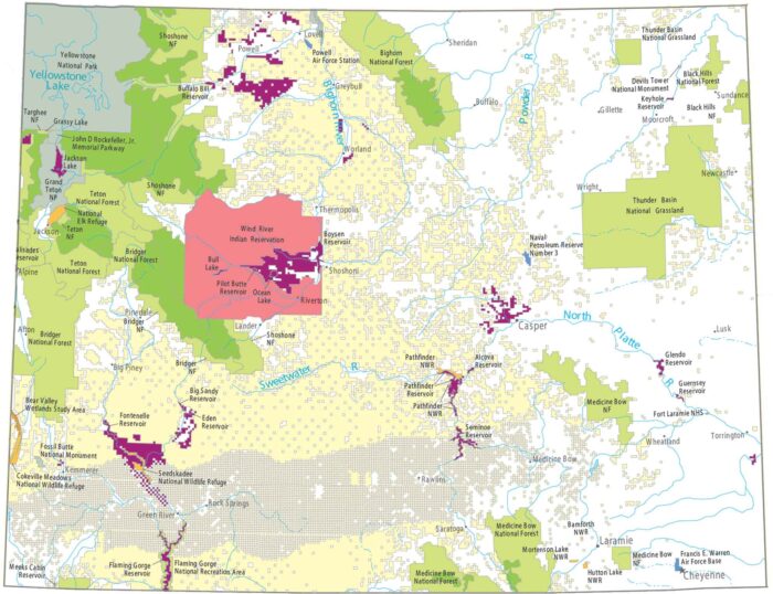 Wyoming National Parks and Forests Map