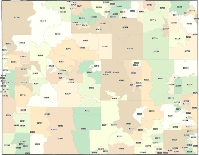 Wyoming Zip Code Map