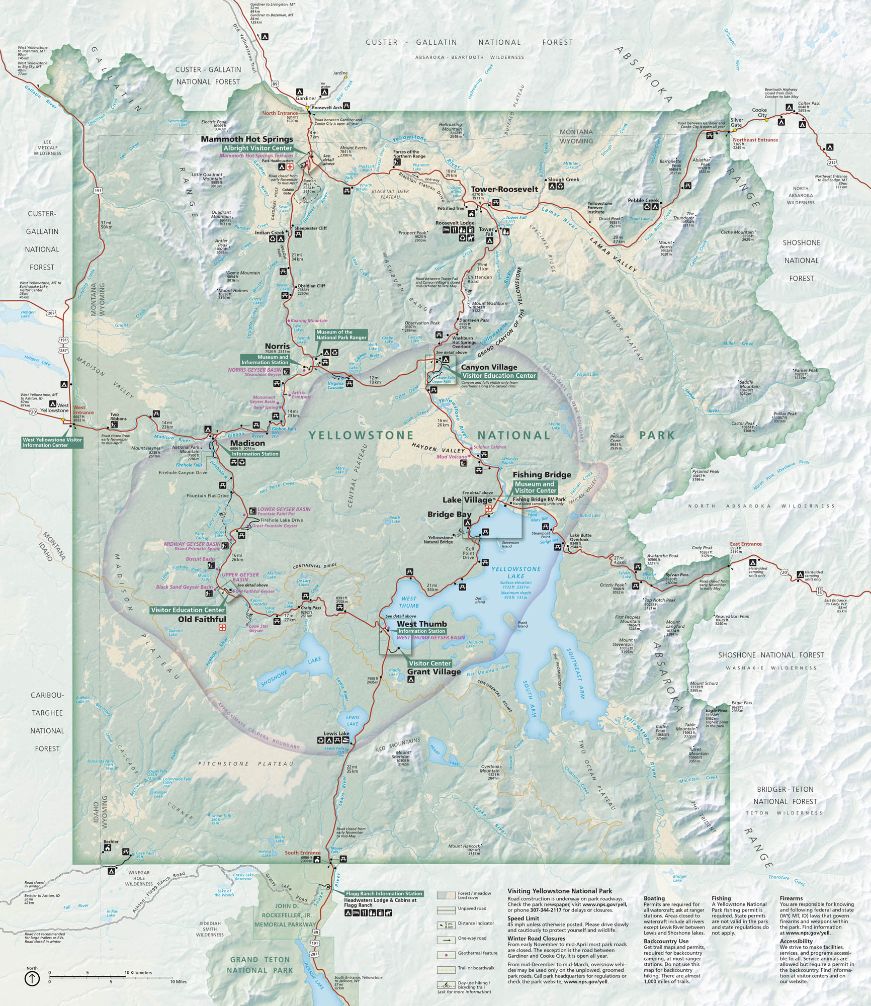 Yellowstone National Park Map
