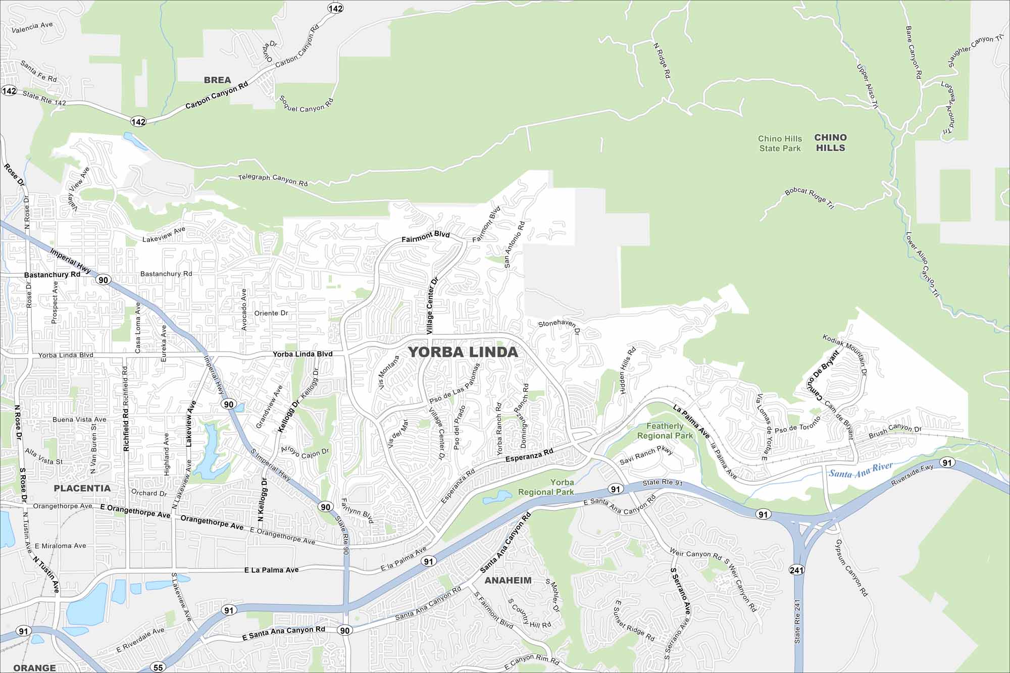 Yorba Linda Map California